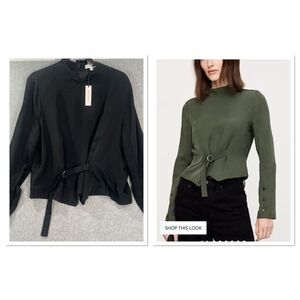 Banana Republic Black Mock Neck Top Long Sleeve XL NEW